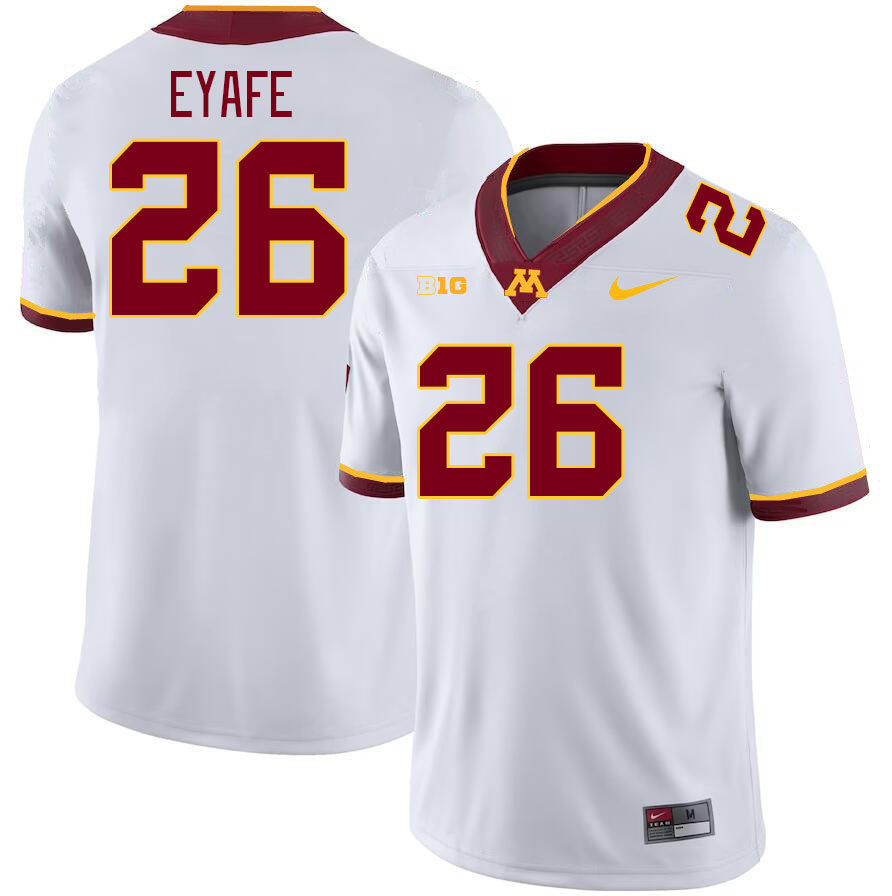 Men #26 Oberhiri Eyafe Minnesota Golden Gophers College Football Jerseys Stitched-White